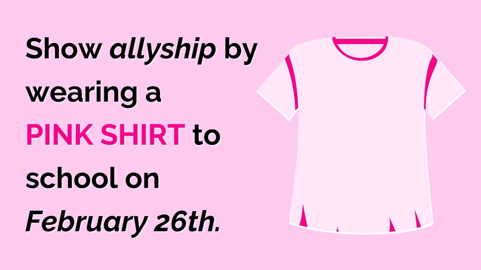 Pink Shirt Day Reminder